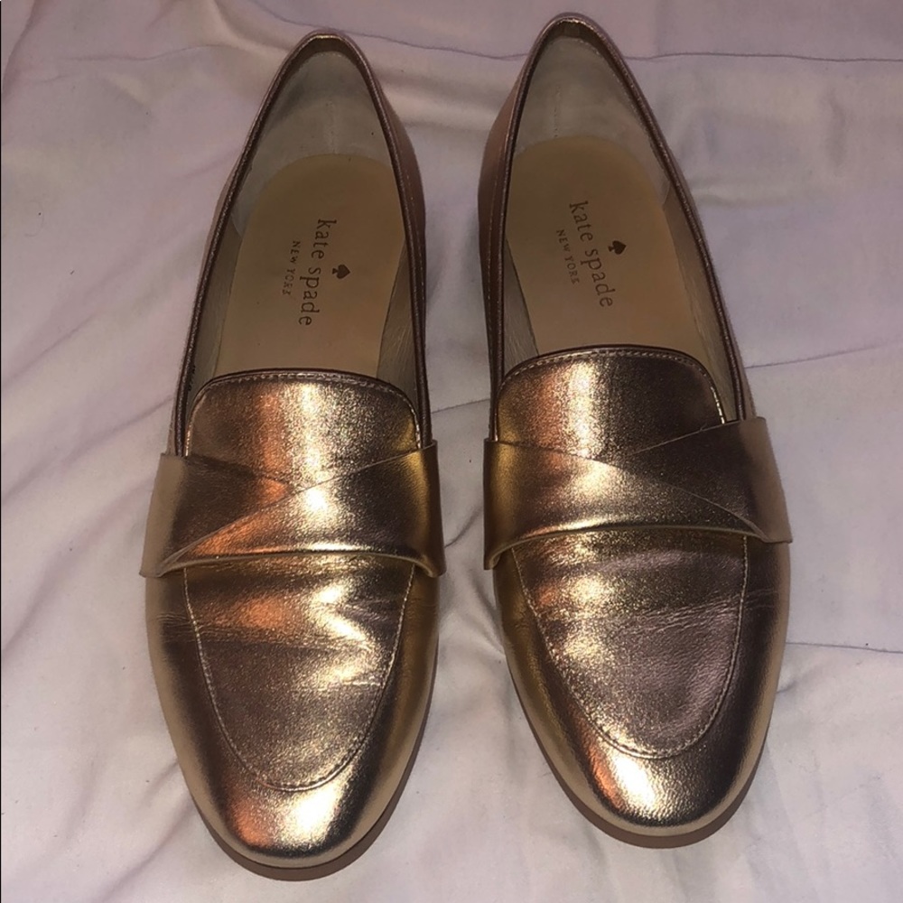 Kate Spade Satchi Metallic Gold Loafers